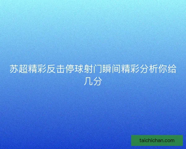 苏超精彩反击停球射门瞬间精彩分析你给几分