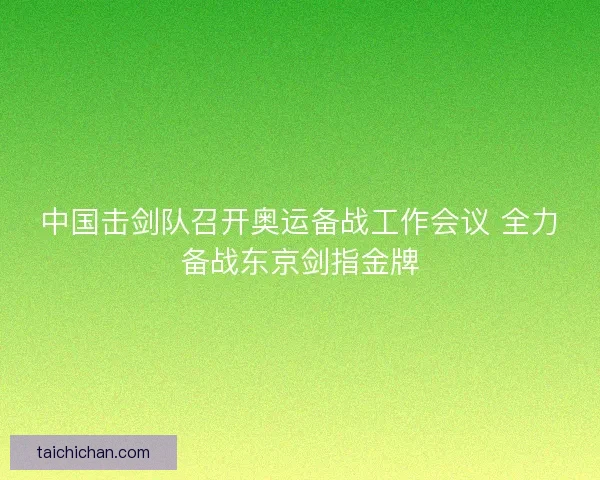 中国击剑队召开奥运备战工作会议 全力备战东京剑指金牌